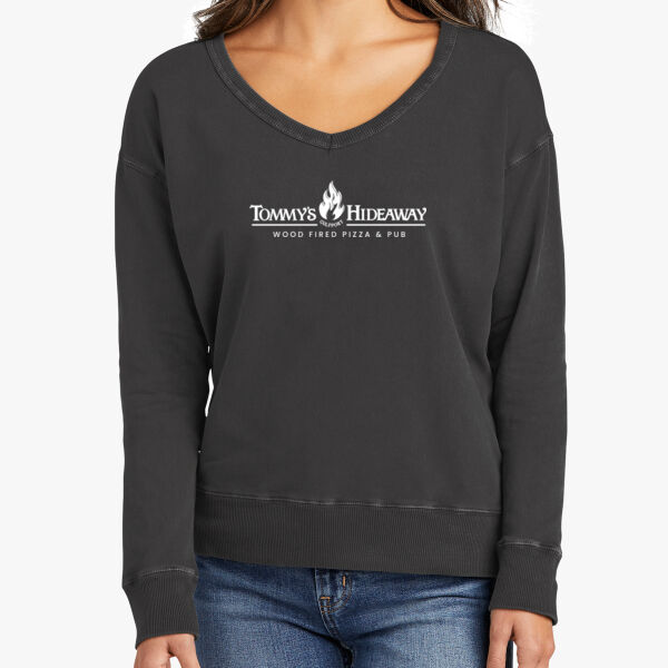 Women's Beach Wash Garment-Dyed V-Neck Sweatshirt Thumbnail